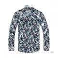 Slim Fit Fit Blowly Colored Floral Pattern Men Shirt